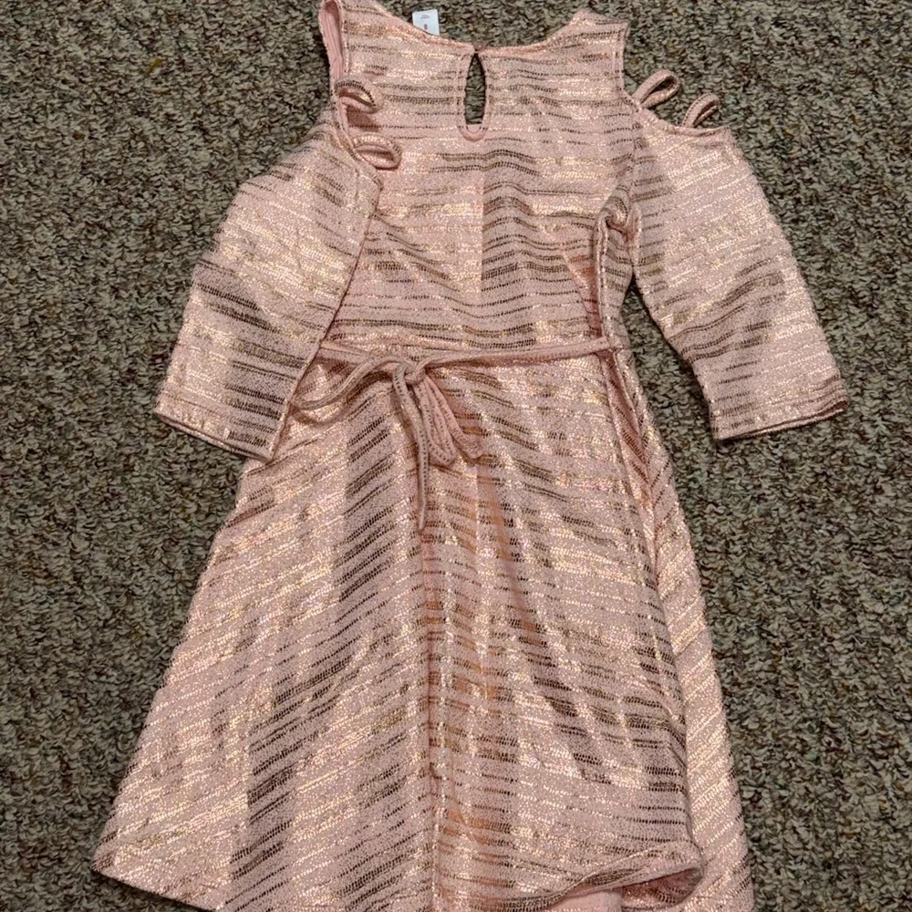 Girls size 8‎ Justice Shimmering Pink Striped Dress, fantasy, princess, dress up